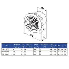 VENTS 100 PF L vannitoaventilaator hind ja info | Ventilaatorid | kaup24.ee