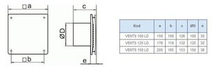 VENTS 100 LD T vannitoaventilaator hind ja info | Ventilaatorid | kaup24.ee