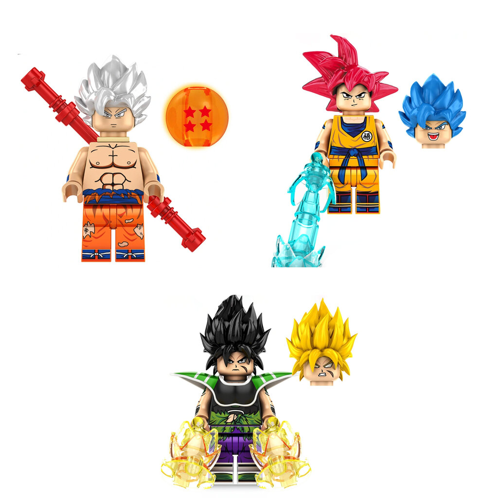 Konstruktor Dragon Ball Son Goku kujuke HeroBricks, 3tk, 5cm цена и информация | Klotsid ja konstruktorid | kaup24.ee