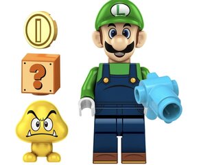 Конструктор Super Mario Luigi фигурка HeroBricks, 5 см цена и информация | Конструкторы и кубики | kaup24.ee