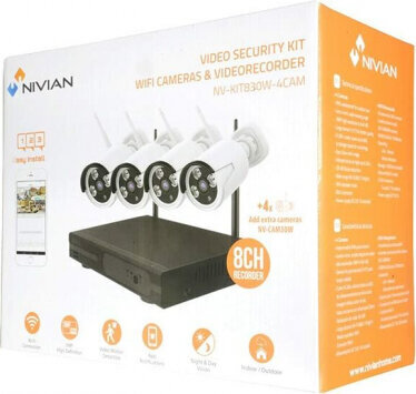 Valvekaamera Nivian NV-KIT830W-4CAM цена и информация | Valvesüsteemid, kontrollerid | kaup24.ee