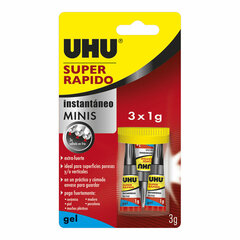 Мгновенный клей UHU 36527 Minis 3 штук (1 g) цена и информация | Клей | kaup24.ee