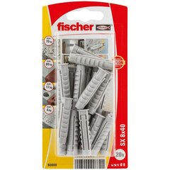 Шипы Fischer SX 90889 Нейлон 8 x 40 mm (20 штук) цена и информация | Механические инструменты | kaup24.ee