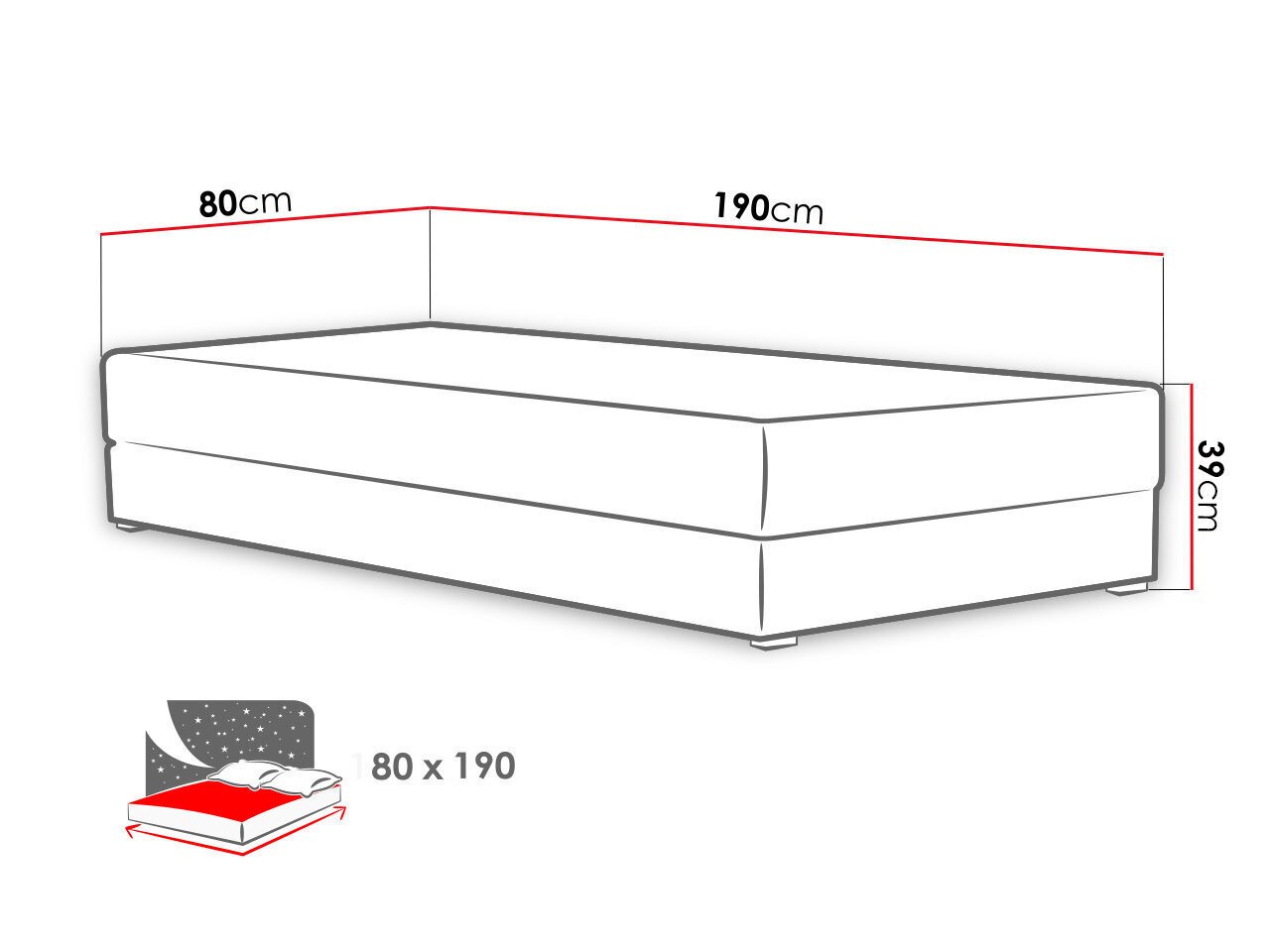 Voodi MIRELLA-Lux 20 + Lux 31 hind ja info | Voodid | kaup24.ee