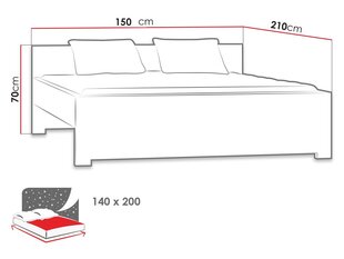 Кровать KELLY KL19-santana цена и информация | Кровати | kaup24.ee
