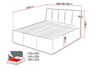 Voodi OKAWANGO-Fresh 11-140x200 cm hind ja info | Voodid | kaup24.ee