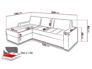 Угловой диван Deco эко часы Soft 066 + Lux 02-Left цена и информация | Диваны | kaup24.ee