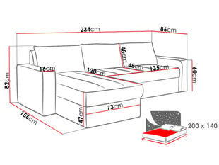 Угловой диван-кровать Sierra-Cashmere 17 + Cashmere 6 цена и информация | Диваны | kaup24.ee