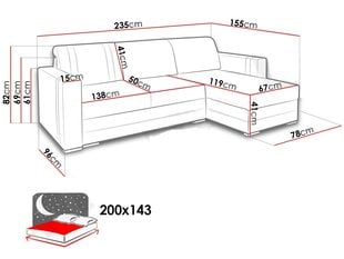 Nurgadiivanvoodi SERBONI-Inari 96 + Cayenne 1115 hind ja info | Diivanid ja diivanvoodid | kaup24.ee