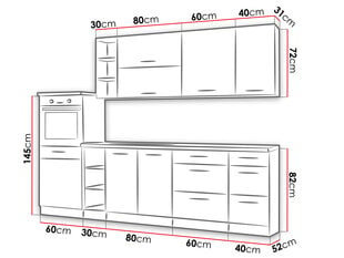 Köögimööbel Mir-Woodline hind ja info | Köögimööbli komplektid | kaup24.ee