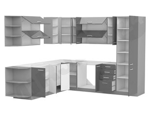 Nurgaköögimööbel Mir-MULTILINE I-szary / biały połysk hind ja info | Köögimööbli komplektid | kaup24.ee
