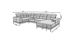 П-образный угловой диван Neviro-Lukso 35-Правый цена и информация | Диваны | kaup24.ee
