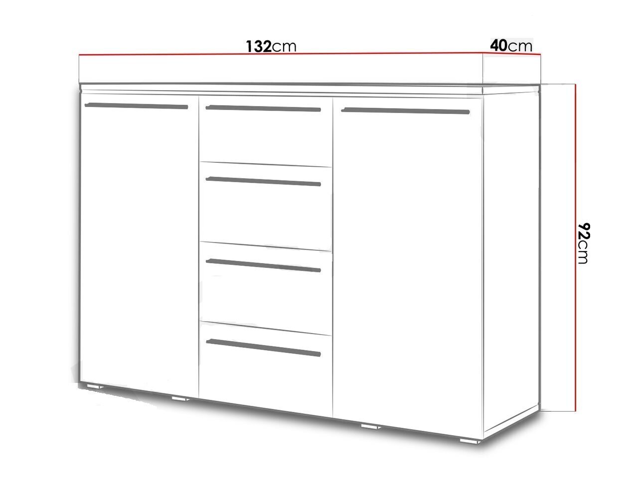 Kummut AMBER 26-biały / biały połysk (valge+valge kõrgläige) hind ja info | Kummutid | kaup24.ee