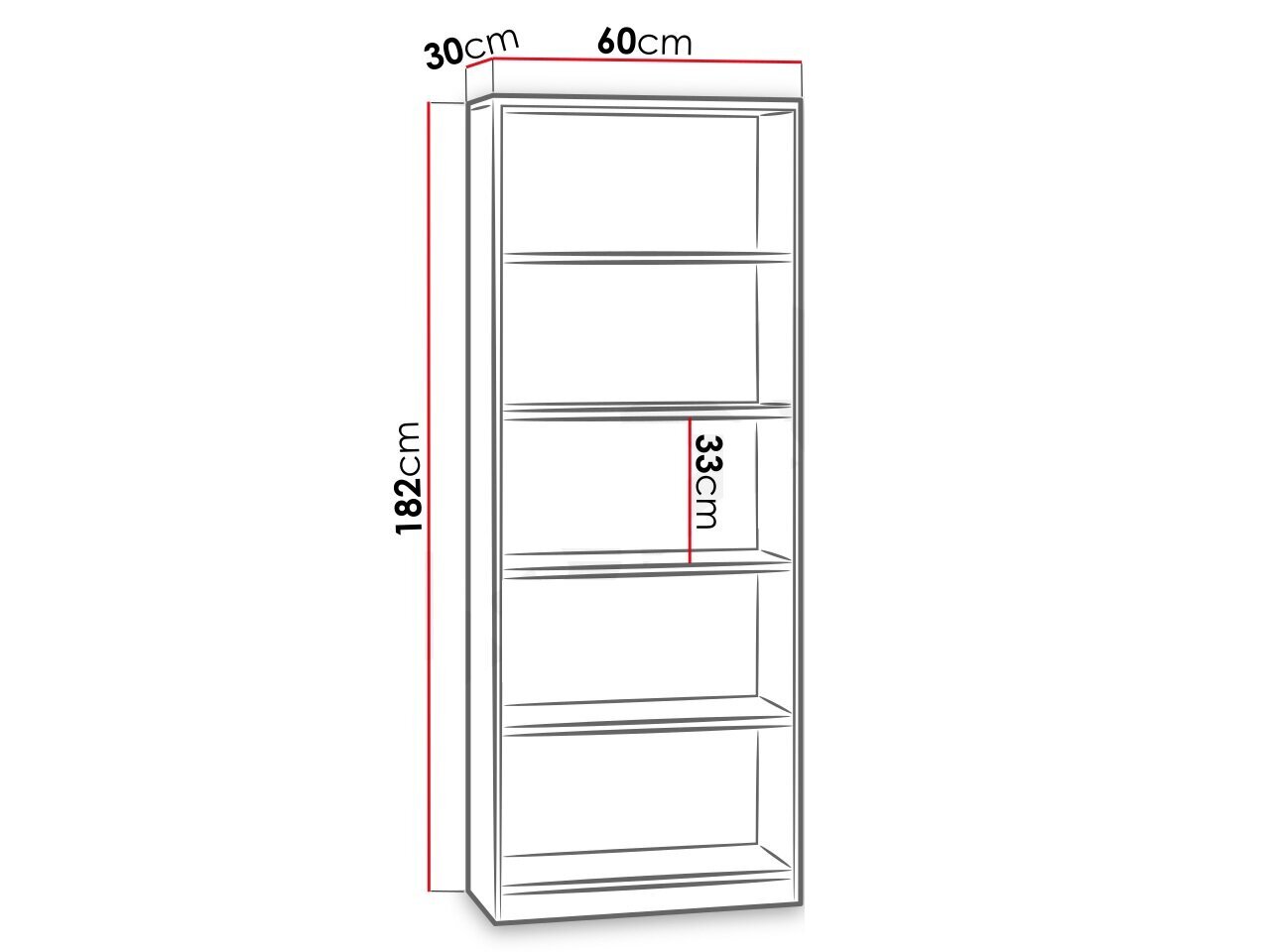 Raamaturiiul Eleylin, 60cm цена и информация | Riiulid | kaup24.ee