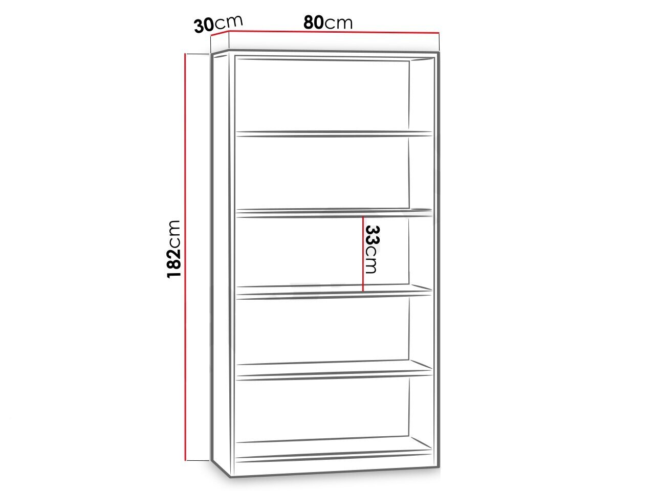 Raamaturiiul 80cm ELEYLIN-czarny (must) hind ja info | Riiulid | kaup24.ee