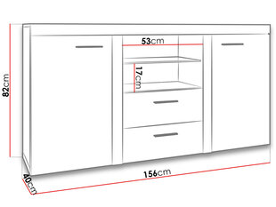 Комод Родос-белый (белый) цена и информация | Комоды | kaup24.ee