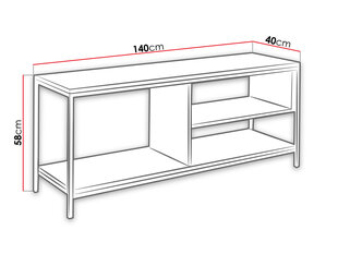 Телекалауд КОСМА-черный / марбур ясны цена и информация | Тумбы под телевизор | kaup24.ee