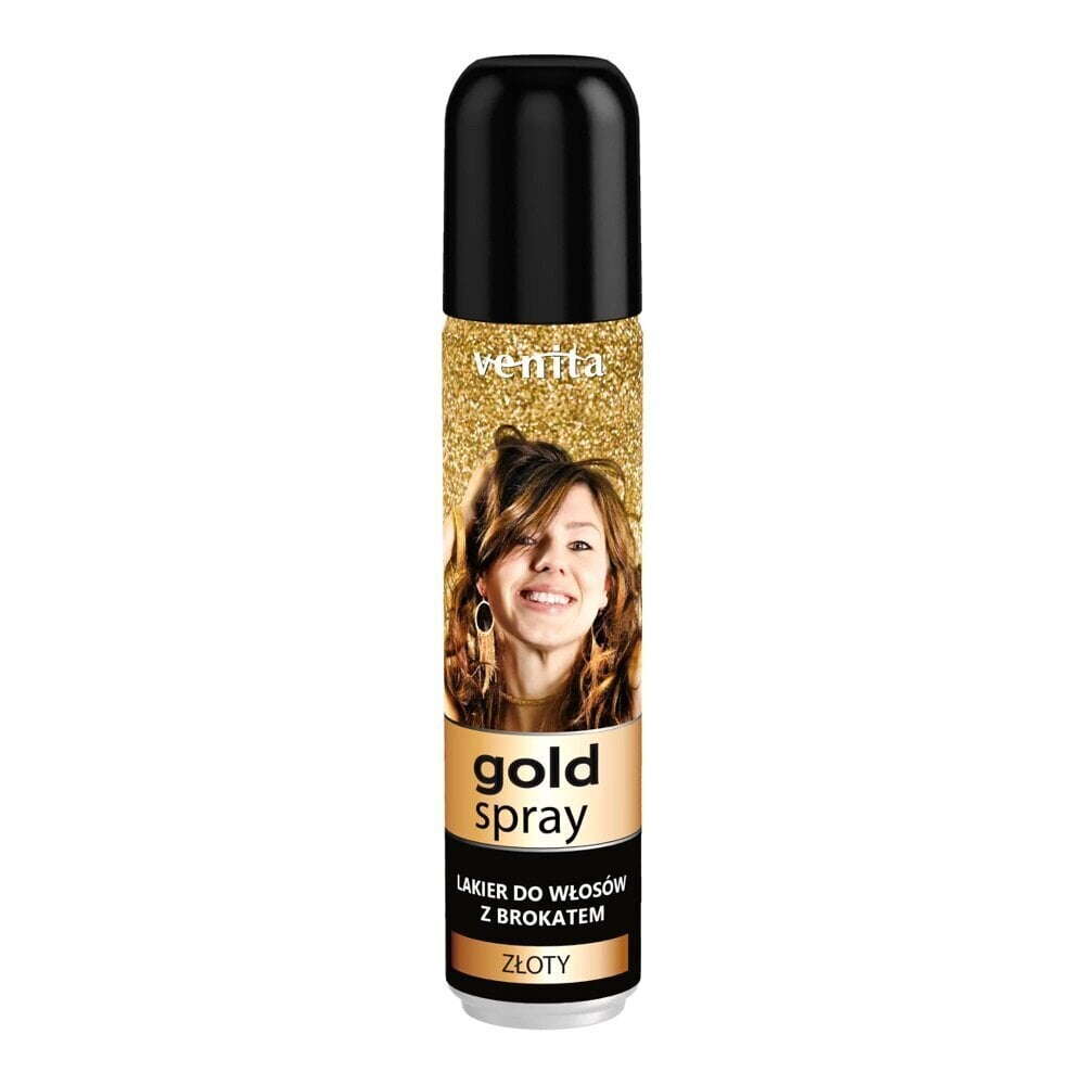 Kuldselt läikivate osakestega juukselakk Venita Gold Spray, 75 ml hind ja info | Viimistlusvahendid juustele | kaup24.ee