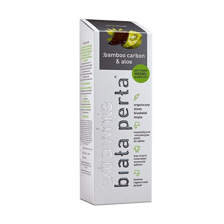 Hambapasta Biala Perla Bamboo Carbon & Aloe must valgendav hambapasta, 75ml hind ja info | Suuhügieen | kaup24.ee