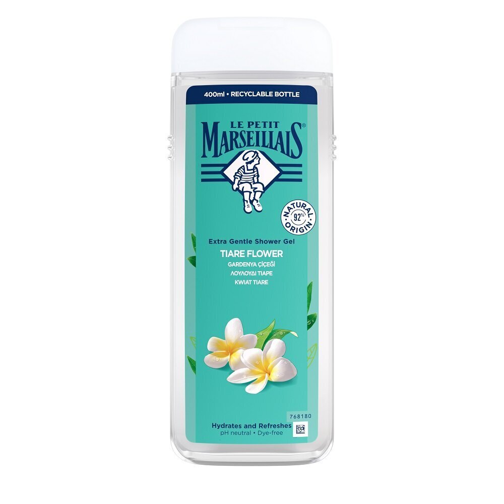 Dušigeel Le Petit Marseillais Extra Gentle Shower Cream Tiare Flower, 400 ml hind ja info | Dušigeelid, õlid | kaup24.ee