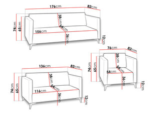Комплект мягкой мебели DENIM 3 + 2 + 1-Solo 251-dąb цена и информация | Комплекты мягкой мебели | kaup24.ee