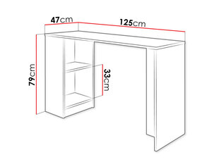 Письменный стол KYLIE B2-jesion ciemny цена и информация | Шкафчики в гостиную | kaup24.ee