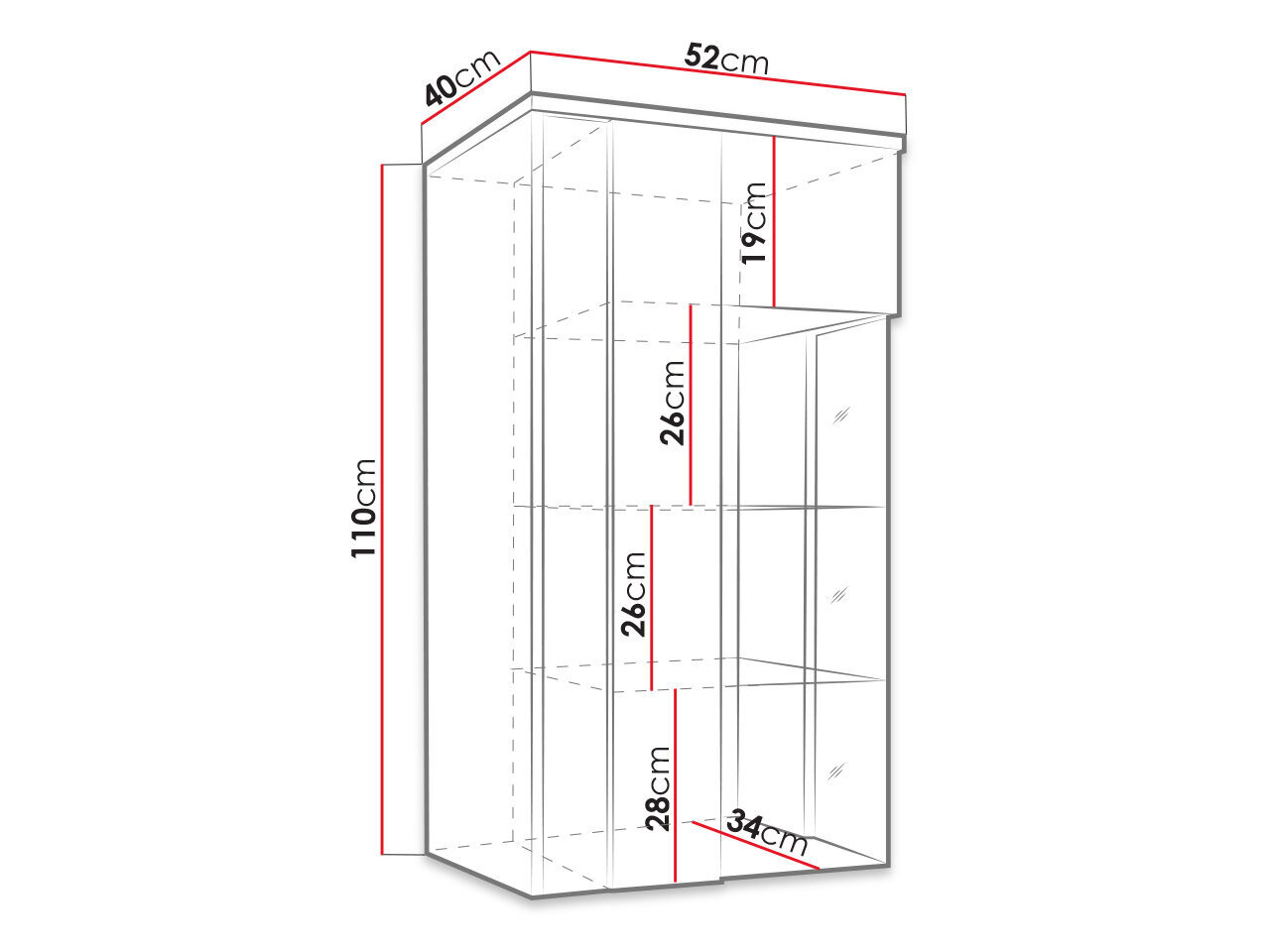 Vitriinkapp ANROK 50/110 P AR07-biały / biały połysk (valge+valge kõrgläige) цена и информация | Vitriinkapid | kaup24.ee