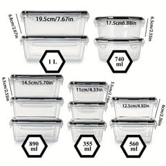 Коробки для еды Omimar, разные размеры, 12 шт. цена и информация | Посуда для хранения еды | kaup24.ee