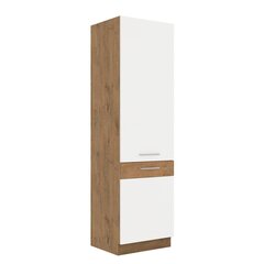 Köögikapp WOODLINE 60 DK-210 2F-dąb lancelot / biały połysk hind ja info | Köögikapid | kaup24.ee