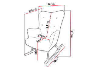 Кресло-качалка AKCJUSZ-Magic Velvet 2225 цена и информация | Кресла в гостиную | kaup24.ee