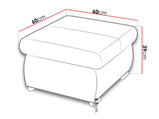 Тумба HERKULES small-ecoskóra Soft 011 (czarna) + Casablanca 2315 цена и информация | Кресла-мешки и пуфы | kaup24.ee