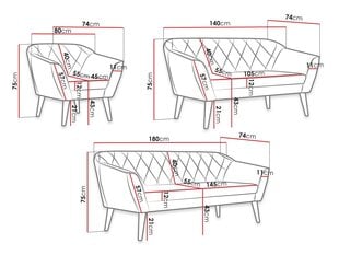 Pehme mööbli komplekt JIMENA 3+2+1-Manila 09 hind ja info | Pehme mööbli komplektid  | kaup24.ee