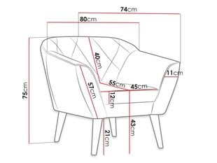 Кресло JIMENA 1-Manila 35 цена и информация | Кресла в гостиную | kaup24.ee