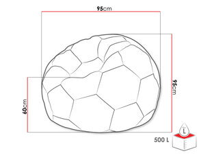 Kott-tool SYLWIN 500L-ekoskora szara + ekoskora biala hind ja info | Kott-toolid, tumbad, järid | kaup24.ee