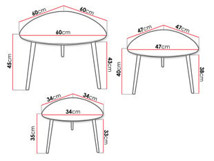 Набор столов для дивана TERENCJA-biały/натуральный цена и информация | Журнальные столики | kaup24.ee