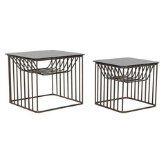 2 Väikese Laua Komplekt DKD Home Decor Kristall Must Metall Vask (52 x 52 x 44 cm) (2 pcs) hind ja info | TV alused | kaup24.ee