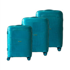 Набор чемоданов Alezar Lux, 3 шт., зеленый цена и информация | Чемоданы, дорожные сумки | kaup24.ee