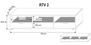 Telekalaud CLEO II-biały / szary połysk hind ja info | TV alused | kaup24.ee