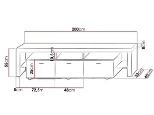 Telekalaud QUATRO 150 PLUS-biały / szary połysk hind ja info | TV alused | kaup24.ee