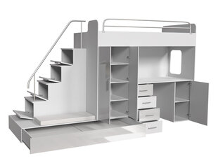 Кровать Paradise V-biały / biały połysk + szary połysk цена и информация | Комплекты для детской комнаты | kaup24.ee