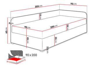 Voodi DRABAN-Lux 06 + Lux 05-Parem hind ja info | Voodid | kaup24.ee