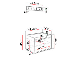 Nagi KONKOR 60 VII-biały (valge)-Manila 16 hind ja info | Esikukapid | kaup24.ee