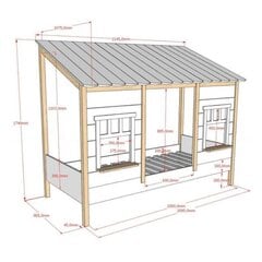 Дом-кровать House 90x200 см белый/сосна цена и информация | Детские кровати | kaup24.ee