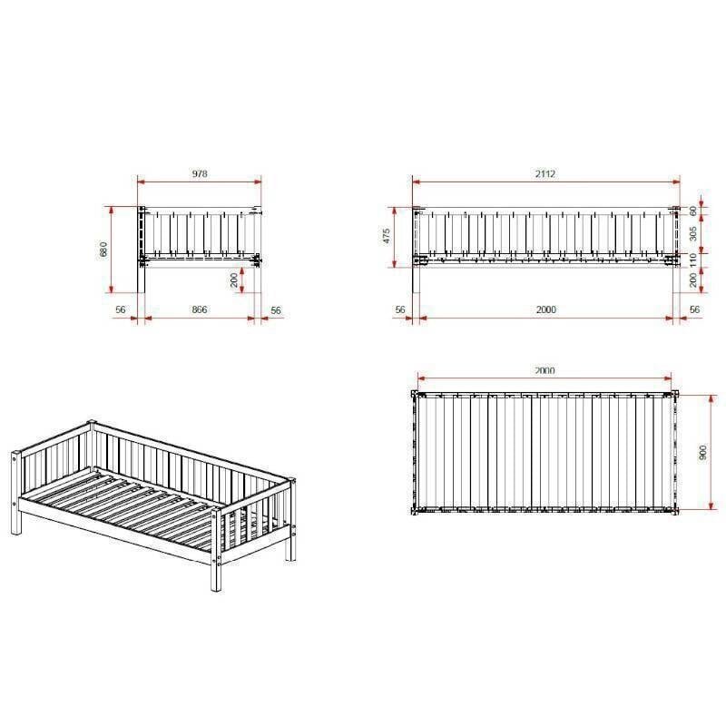 Lastevoodi Aatrium Fritz, 90x200 cm, valge hind ja info | Lastevoodid | kaup24.ee