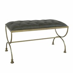 Foot-of-bed Bench DKD Home Decor Kuldne Metall Nahk Roheline Metallik (90 x 38 x 48 cm) hind ja info | Jalatsikapid, jalatsiriiulid | kaup24.ee