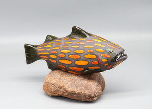 Керамическая рыбка настенное украшение ручной работы, 30 x 15 цена и информация | Детали интерьера | kaup24.ee