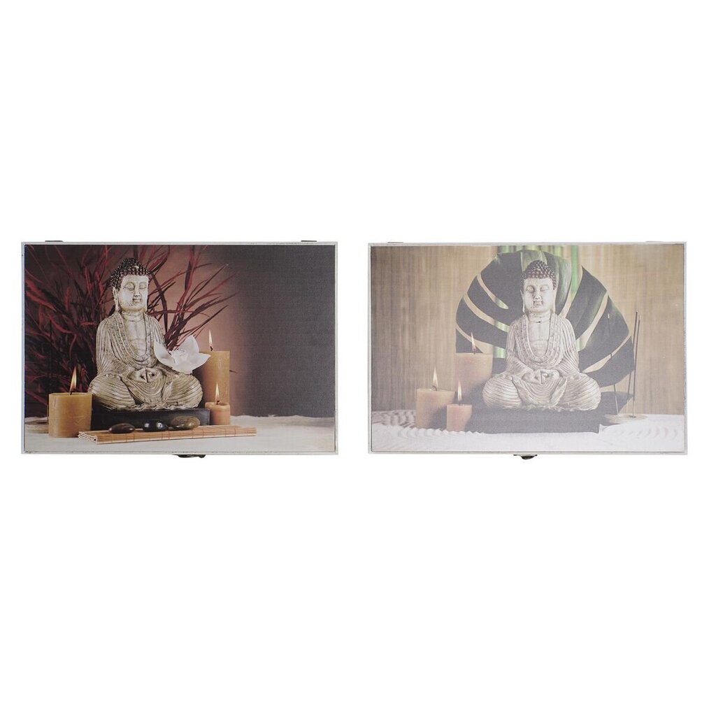 Kaaned DKD Home Decor Buddha Mõõtja 46,5 x 6 x 31,5 cm 2 Ühikut Puit MDF hind ja info | Elutoa väikesed kapid | kaup24.ee