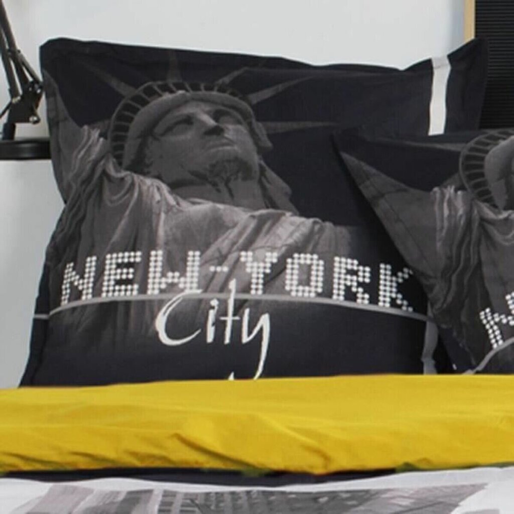 Voodiriiete Komplekt TODAY Must New York Kollane (220 x 240 cm) hind ja info | Voodipesu | kaup24.ee