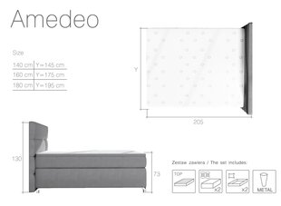 Континентальная кровать AMADEO LED-Soft 29-160x200 см цена и информация | Кровати | kaup24.ee