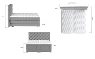 Kontinentaalvoodi CLOVER ELECTRIC-Kronos 19 (kangas)-160x200 cm цена и информация | Кровати | kaup24.ee